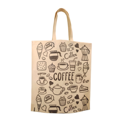 Flat Eco-Bag with loop handles 'Coffee' 36.5 x 40 cm (beige)