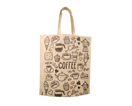 Flat Eco-Bag with loop handles 'Coffee' 36.5 x 40 cm (beige)