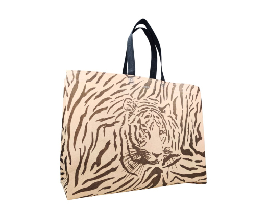 Екосумка велика об'ємна "Тигр" 50 х 37 см (бежева)