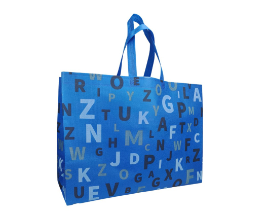 Екосумка велика об'ємна "Літери" 50 х 37 см (синя)