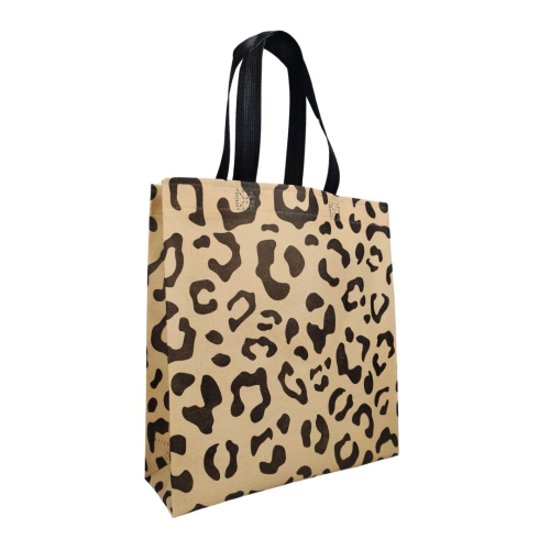 Voluminous Eco-Bag 'Leopard' 29 x 33 cm (beige)