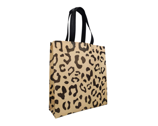 Voluminous Eco-Bag 'Leopard' 29 x 33 cm (beige)