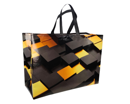 Laminated eco-bag '3D cubes' 49 х 37 см