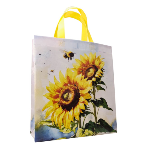 Laminated Eco-Bag "Bee and sunflowers" 29 x 33 cm