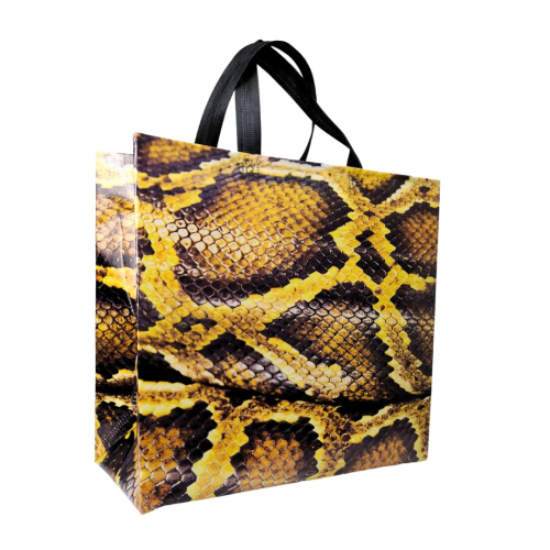 Laminated eco-bag 'Snake' 36 x 34 cm