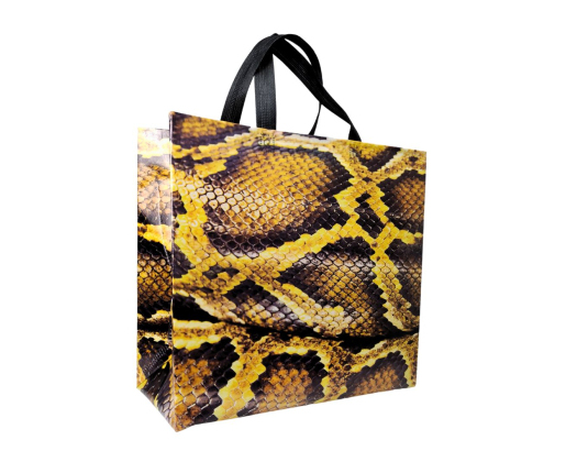 Laminated eco-bag 'Snake' 36 x 34 cm