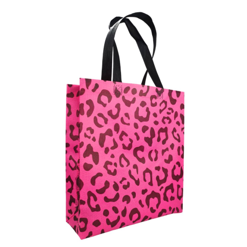 Voluminous Eco-Bag 'Leopard' 29 x 33 cm (pink)