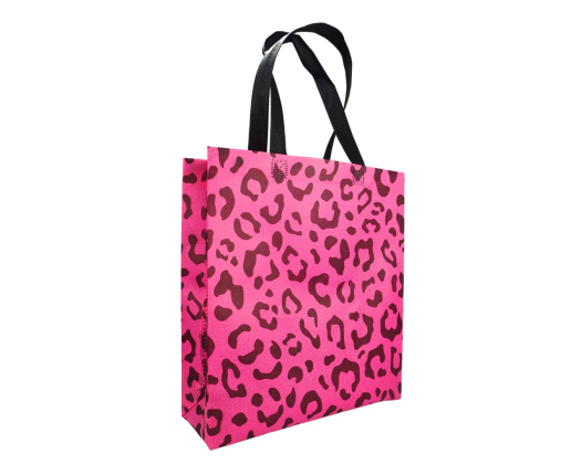 Voluminous Eco-Bag 'Leopard' 29 x 33 cm (pink)