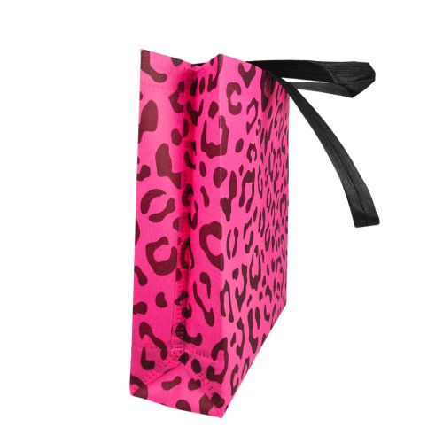 Voluminous Eco-Bag 'Leopard' 29 x 33 cm (pink)