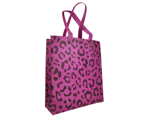 Voluminous Eco-Bag 'Leopard' 29 x 33 cm (purple)