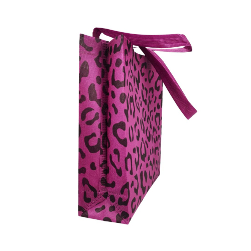 Voluminous Eco-Bag 'Leopard' 29 x 33 cm (purple)