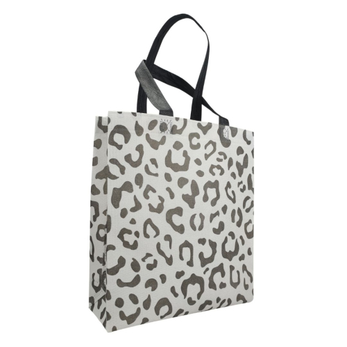 Voluminous Eco-Bag 'Leopard' 29 x 33 cm (grey)