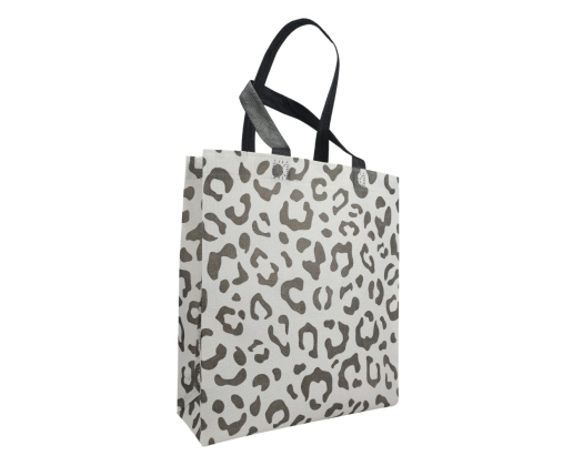 Voluminous Eco-Bag 'Leopard' 29 x 33 cm (grey)
