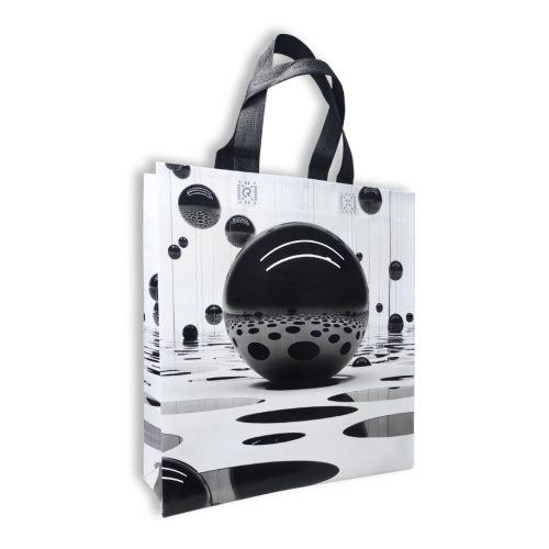 Laminated Eco-Bag "Black balls" 29 x 33 cm