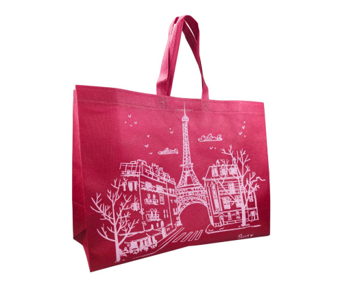Екосумка велика об'ємна "Париж" 50 х 37 см (бордова)