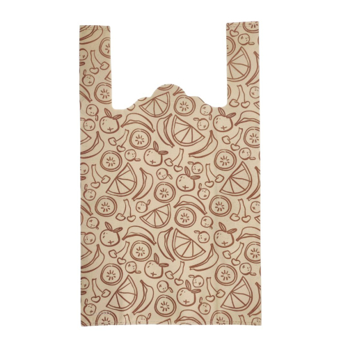 T-shirt eco-bag with ‘Fruit’ 33 x 55 cm (beige)