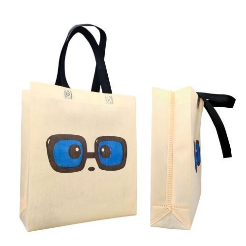 Екосумка об'ємна "Окуляри" 29 х 33 см (пудрова)