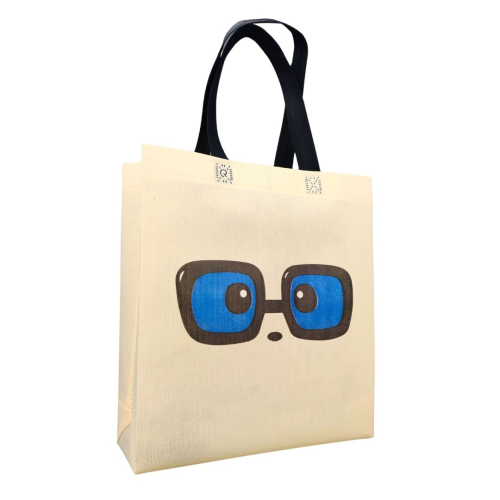 Екосумка об'ємна "Окуляри" 29 х 33 см (пудрова)