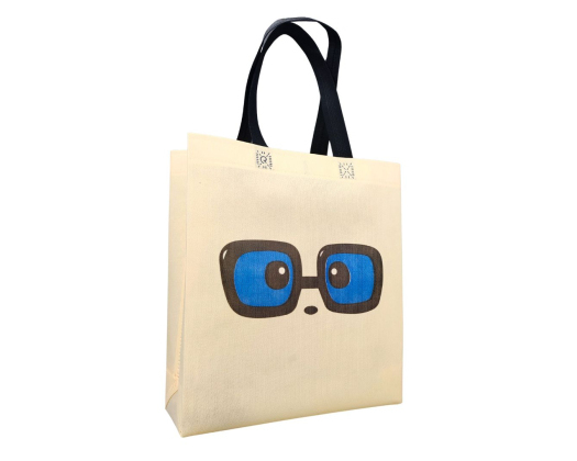 Екосумка об'ємна "Окуляри" 29 х 33 см (пудрова)