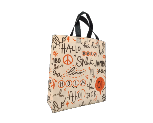 Екосумка об'ємна "Hallo" 29 х 33 см (пудрова)