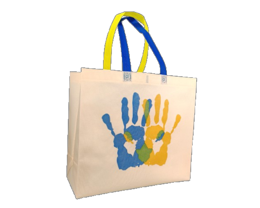 Екосумка об'ємна "Долоні" 36 х 34 см (пудрова)