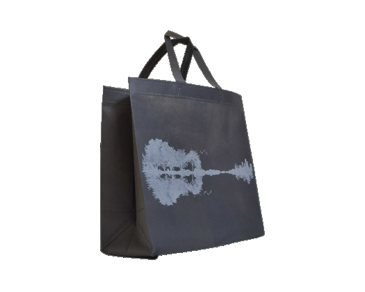 Екосумка об'ємна "Гітара" 36 х 34 см (сіра)