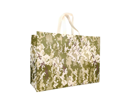 Large Voluminous Eco-Bag 'Pixel 1' 50 x 37 cm
