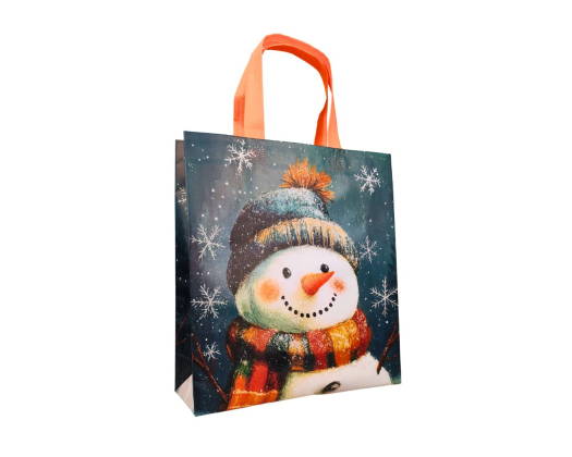 Laminated Eco-Bag 'Snowman' 29 x 33 cm