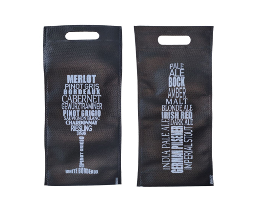 Flat eco-bag with slotted handles 'Merlot' 18.3 x 39 cm